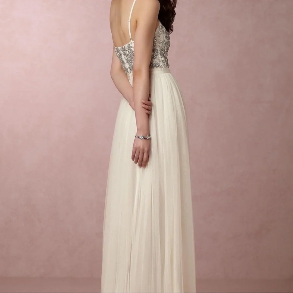 Needle & Thread White Beaded Tulle Gown - Picture 2 of 5